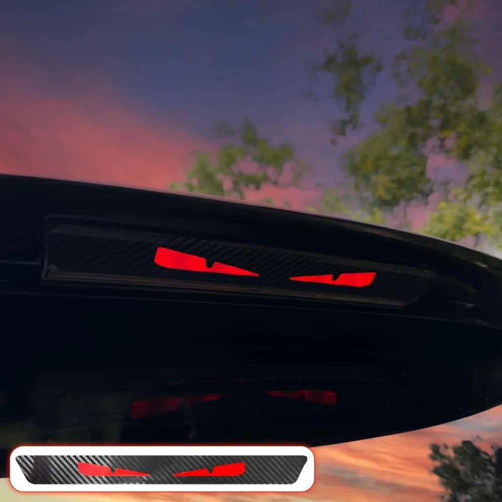 Monster Eyes Car Rear Light Sticker – Devil Eyes Tail Light Decal (Carbon Fiber Style)