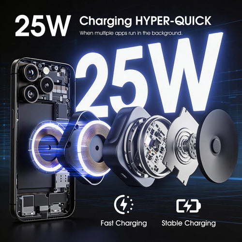 Car Suction Cup Wireless Charger 25W MagSafe | מטען אלחוטי 25W כוס יניקה לרכב
