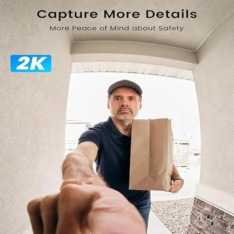 Wireless Video Doorbell 2K AI Motion Detection | דלתון חכם אלחוטי 2K זיהוי AI