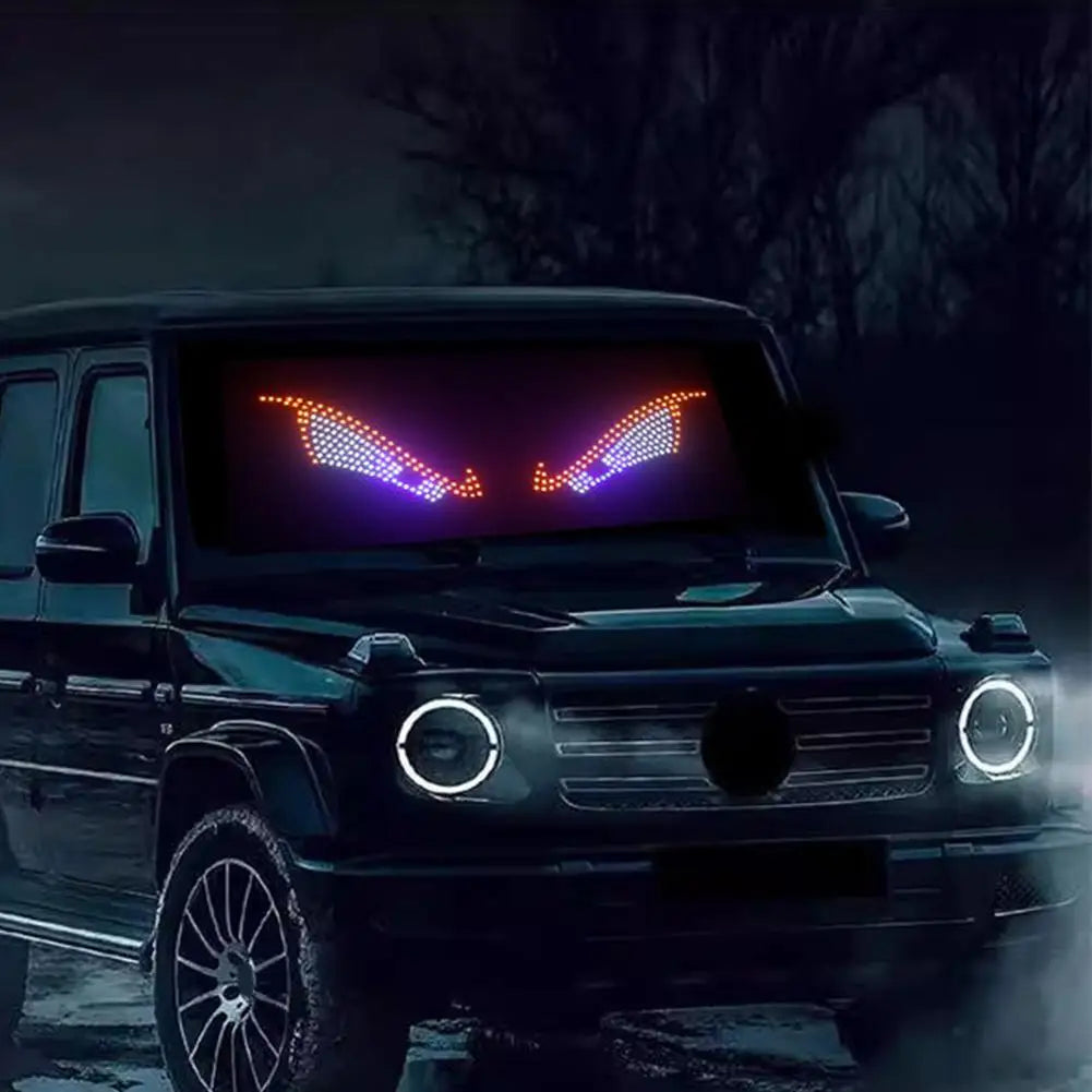 USB RGB Devil Eyes LED Display – Flexible Animated Window Screen for Car & Truck