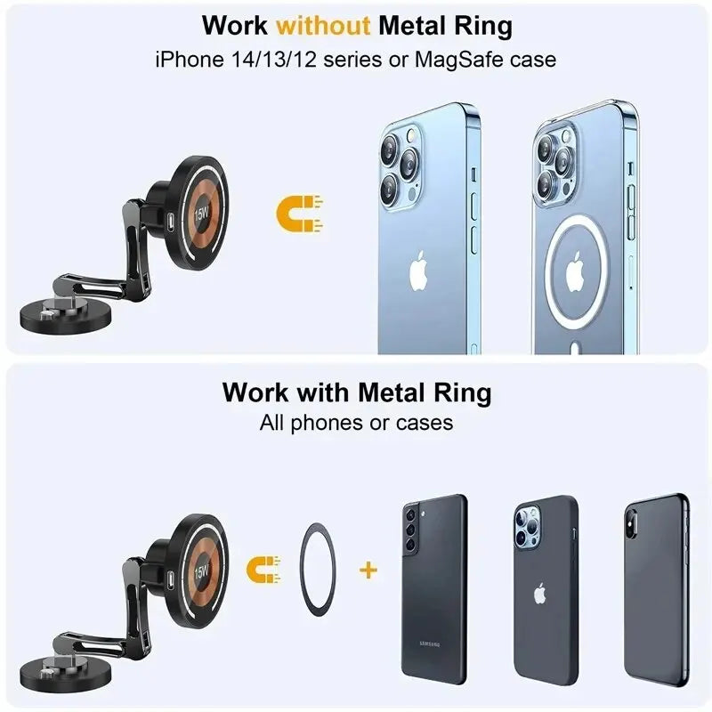 Magnetic Car Wireless Charger Stand | מעמד טעינה אלחוטית מגנטית לרכב