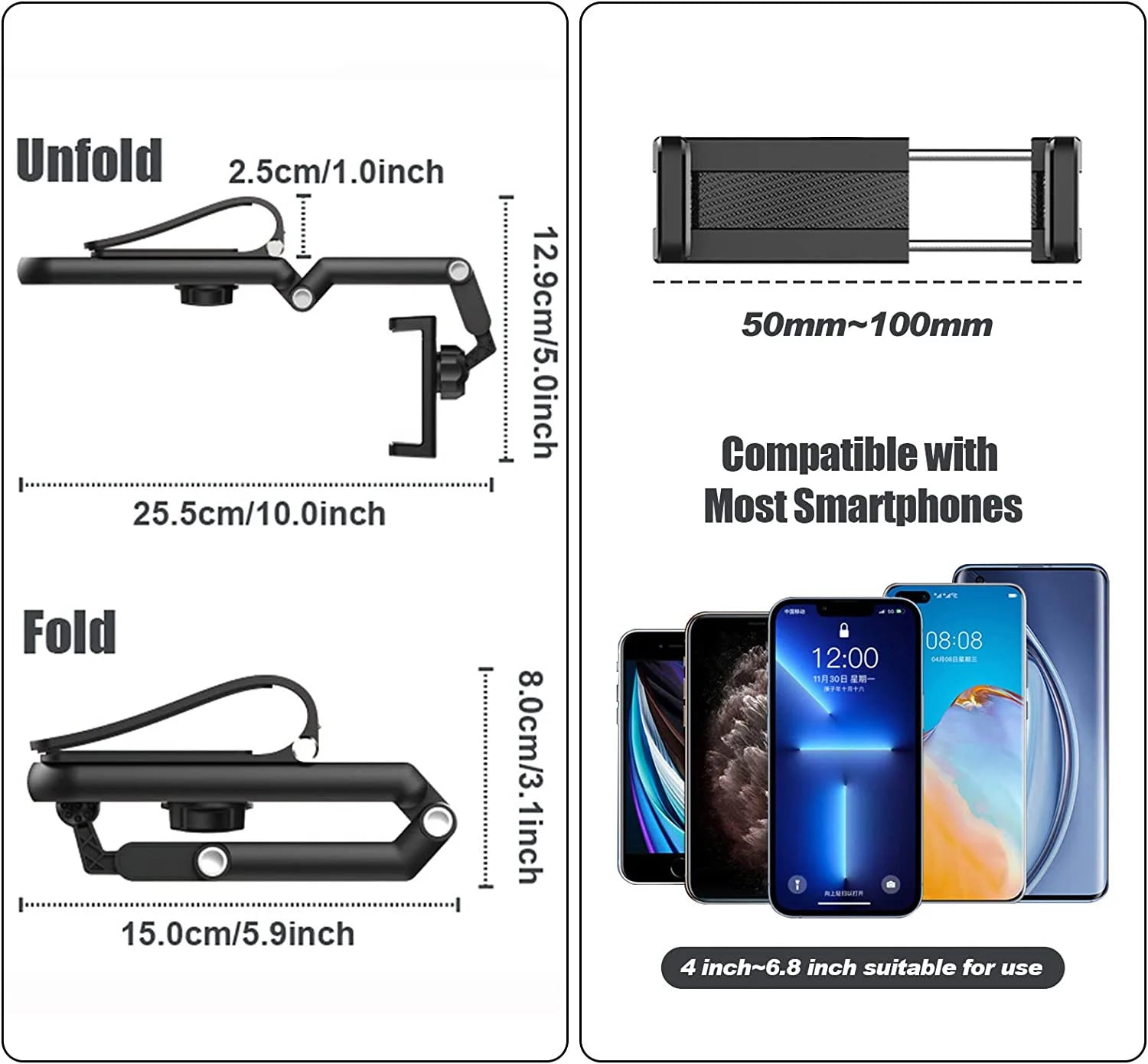 Sun Visor Phone Holder for Car – 360° Rotating Multifunction Clip Mount for iPhone & Android