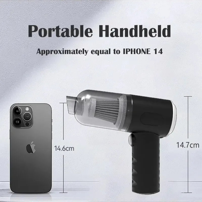 9000Pa Wireless Car Vacuum Cleaner – Portable Wet & Dry USB Rechargeable Cleaner