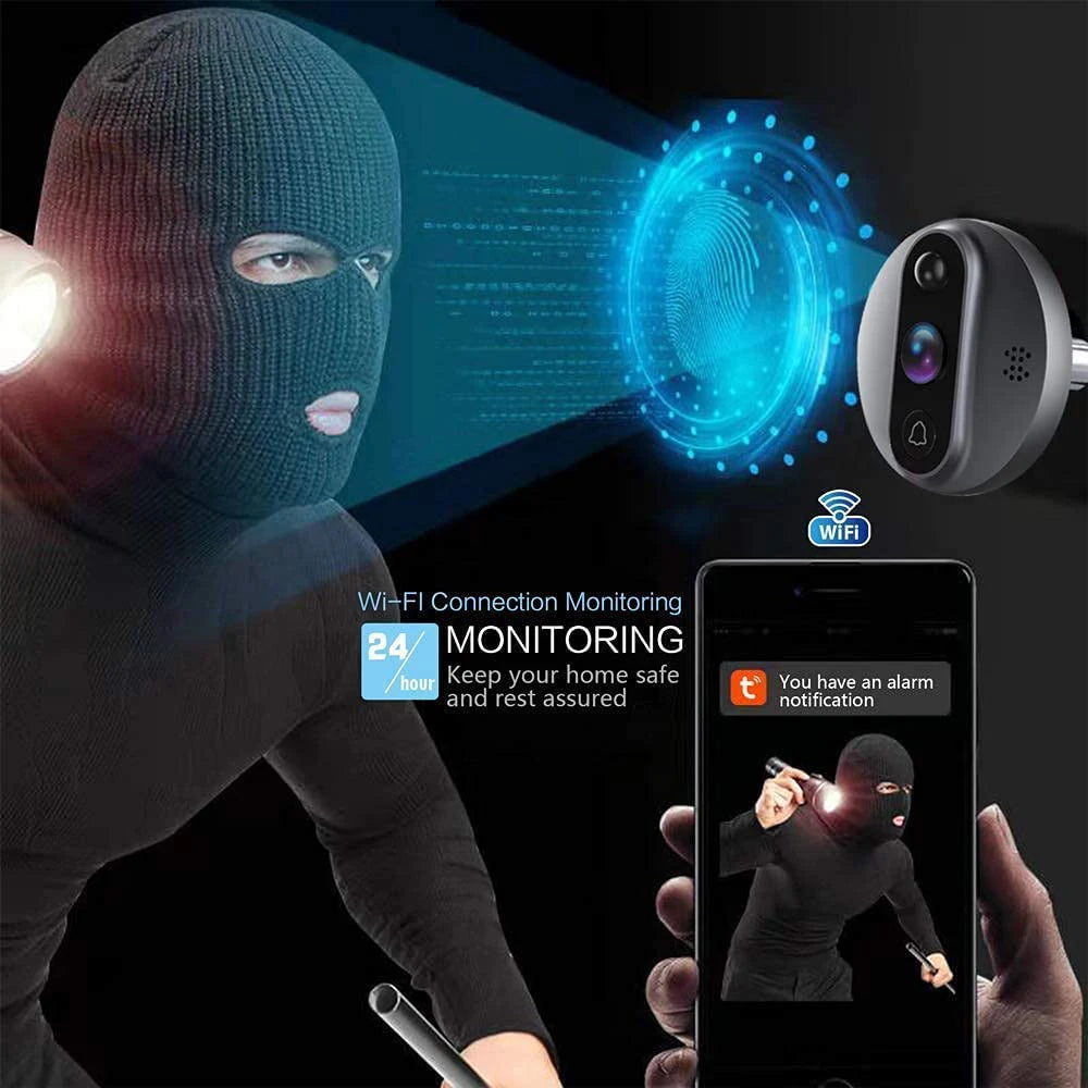 Smart Peephole Camera 3MP WiFi 5000mAh Battery | צופייה חכמה 3MP סוללית 5000mAh