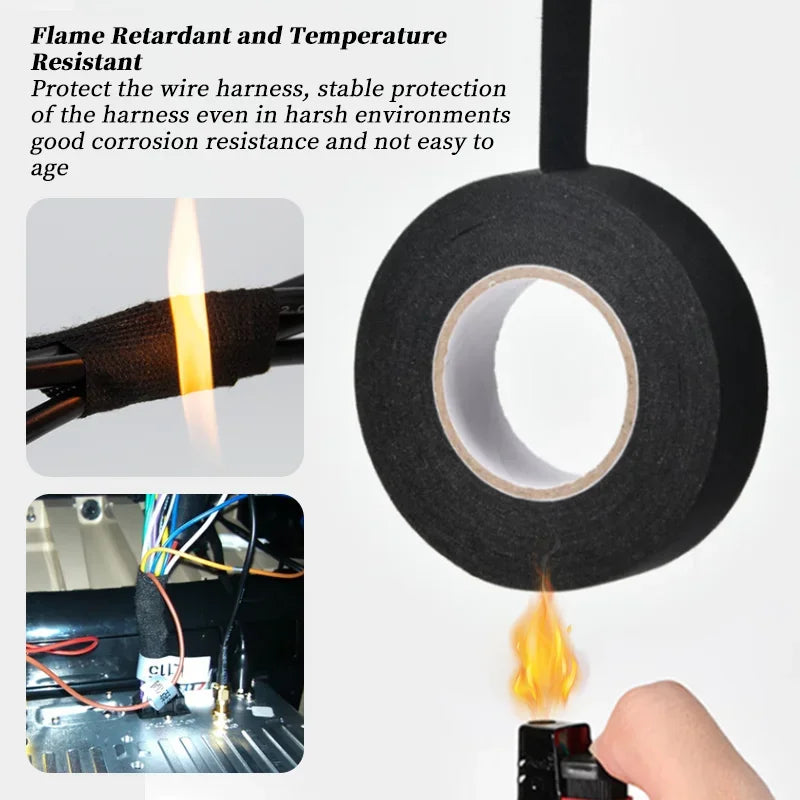 Electrical Insulating Tape – Heat Resistant Car Wiring Harness Tape (9/15/50mm)