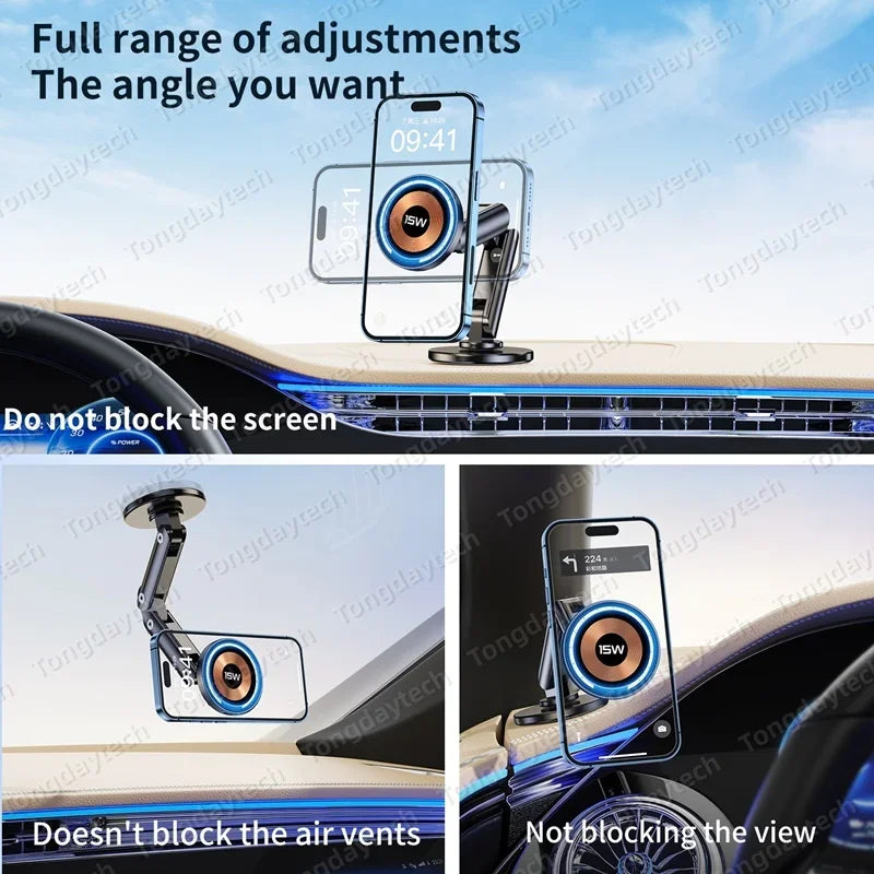 Magnetic Car Charger Holder 15W 360° | מטען מגנטי לרכב 15W סיבוב 360°