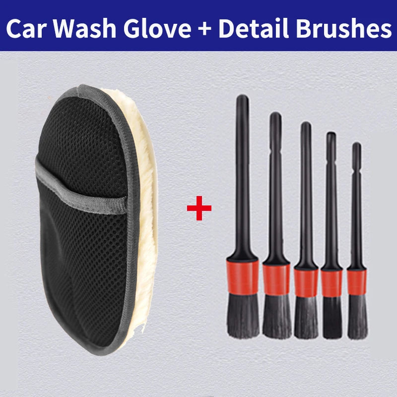 Ultra Soft Wool Car Wash Gloves – Scratch-Free Car & Motorcycle Cleaning Mitt