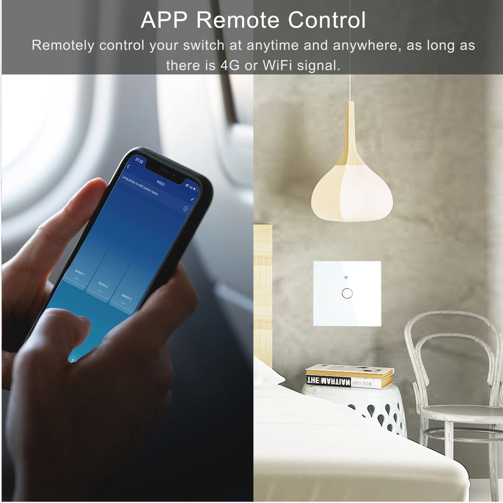 Tuya WiFi Smart Touch Switch 1/2/3 Gang | מתג חכם Tuya WiFi 1/2/3 כנופות