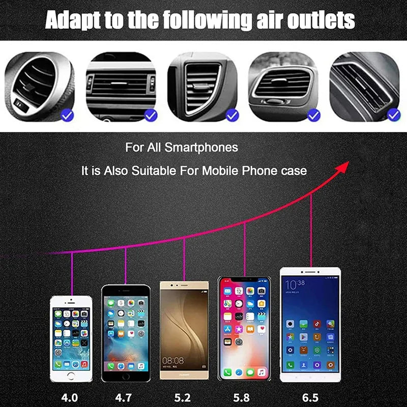 Wireless Car Charger Mount – Air Vent Phone Holder with Infrared Auto-Clamp Fast Charging