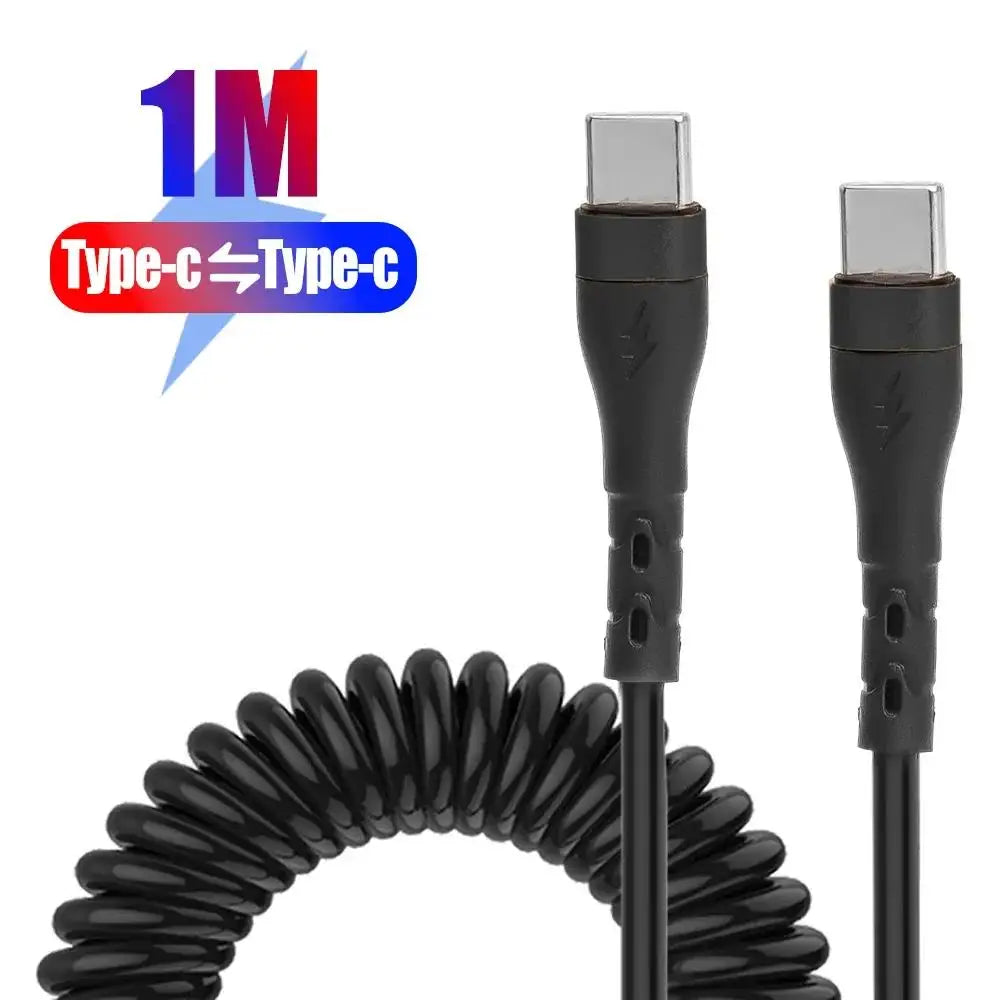 Spring USB-C to USB-C Cable PD 120W 5A | כבל ספירלי USB-C 120W 5A