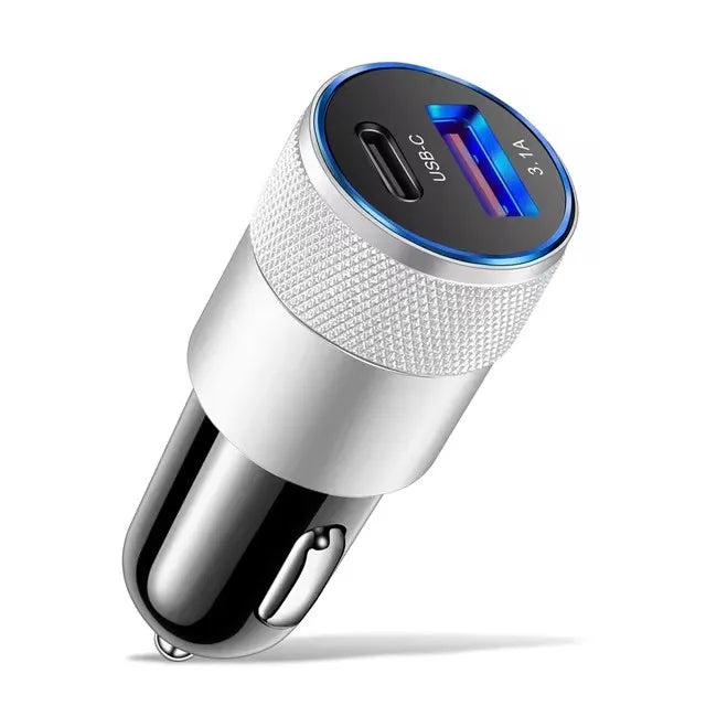 66W USB Car Charger – Type-C PD Fast Charging Adapter for Xiaomi & Huawei