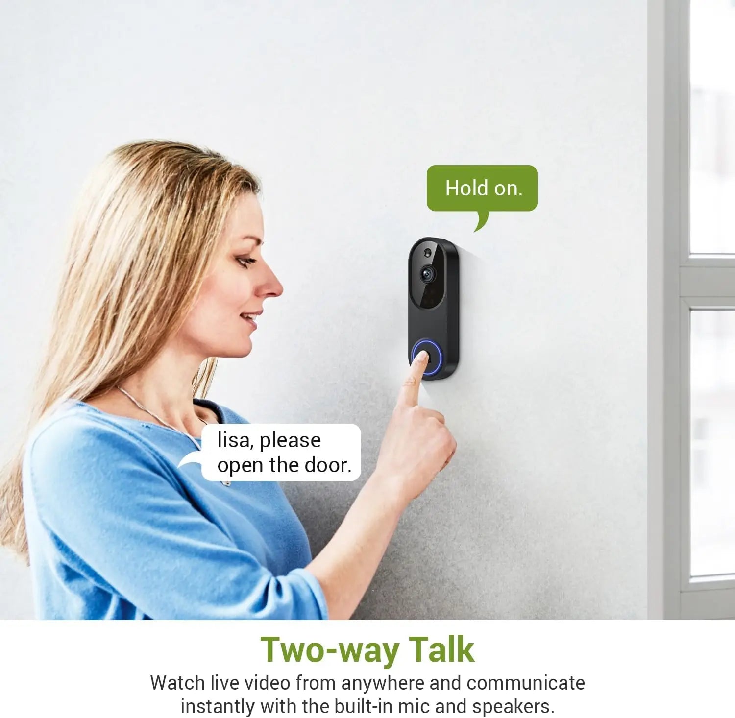 Wireless Video Doorbell 1080P AI Night Vision | דלתון חכם 1080P ראיית לילה AI