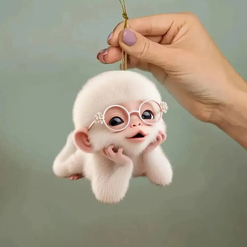 2D Acrylic Monkey Pendant – Personalized Car & Christmas Tree Decoration Ornament