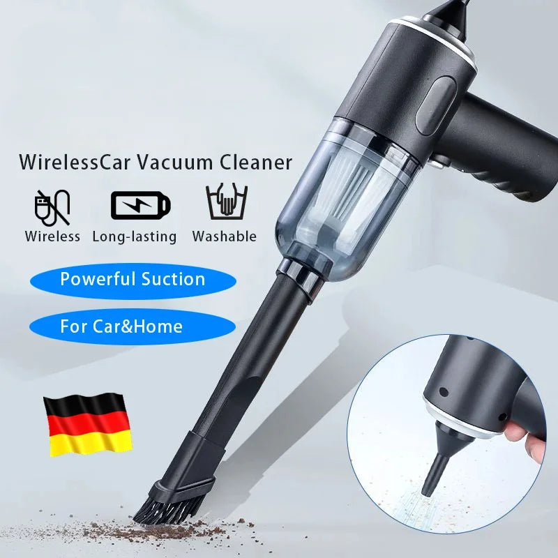 9000Pa Wireless Car Vacuum Cleaner – Portable Wet & Dry USB Rechargeable Cleaner