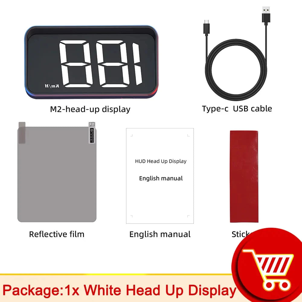 M2 HD Car Head up Display GPS Speedometer KM/H