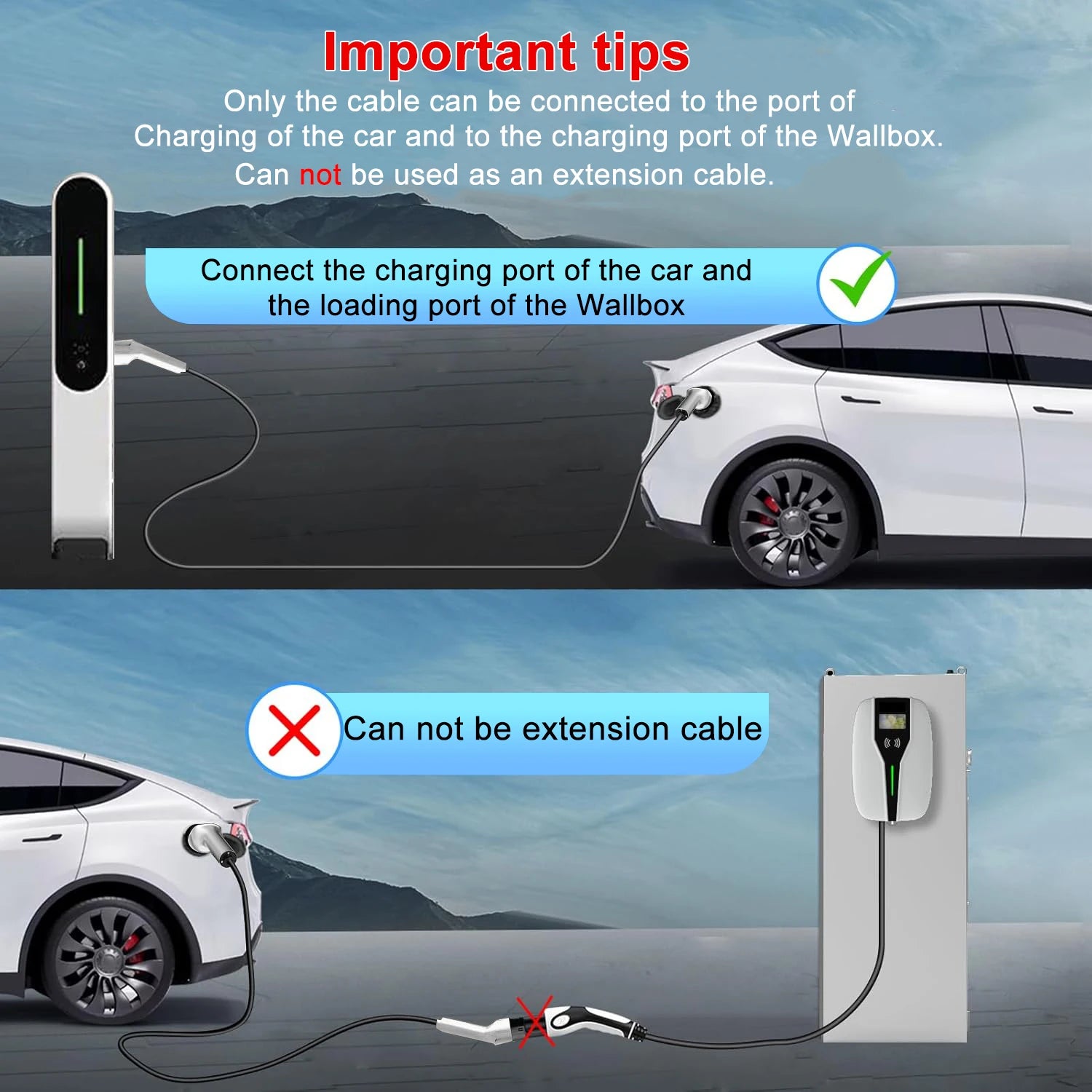 EV Charging Cable Type 2 16A/32A 11kW 3M | כבל טעינה EV Type 2 11kW 3M