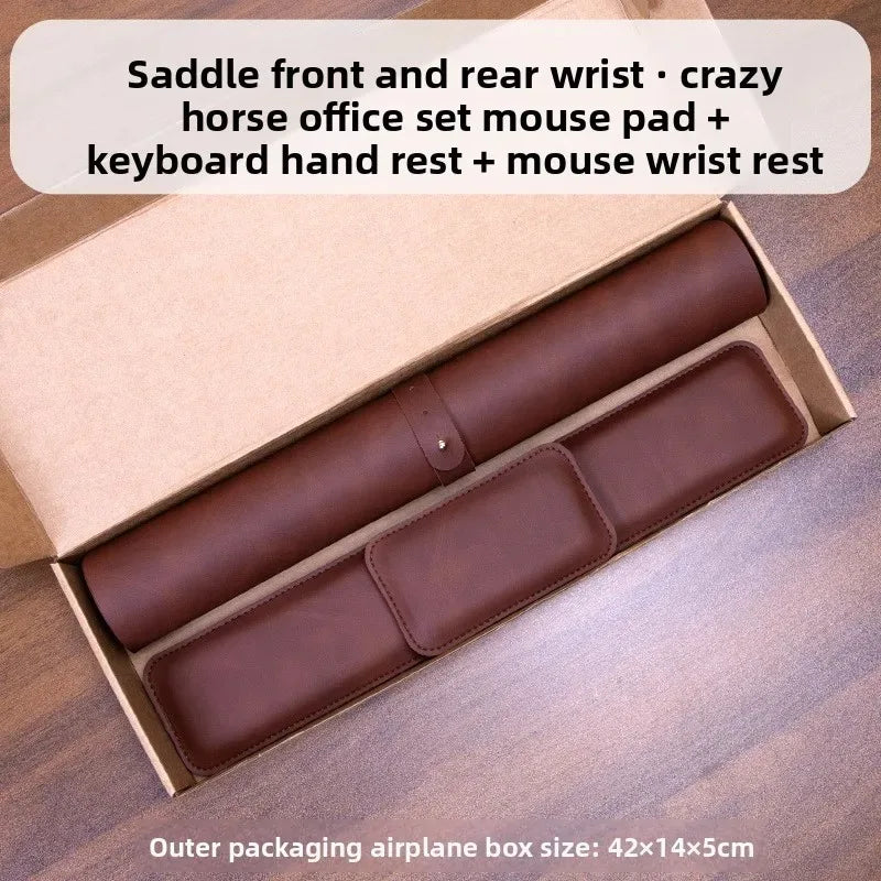 Wrist Pad Rest Keyboard Guard Three Pieces Desk Pad Waterproof PU Mouse Pad Large Mousepad