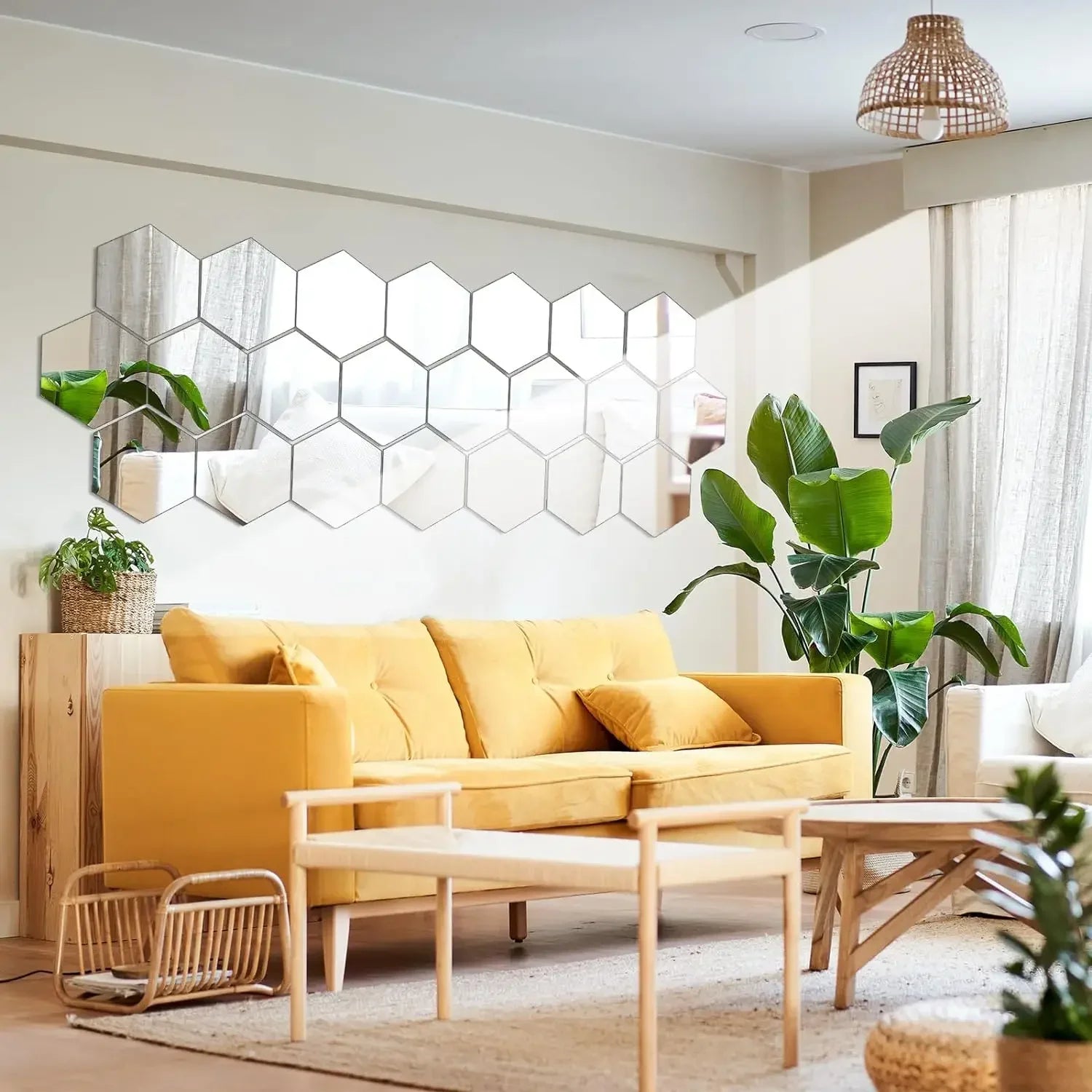 Hexagon Acrylic 3D Mirror Wall Sticker Home Decor