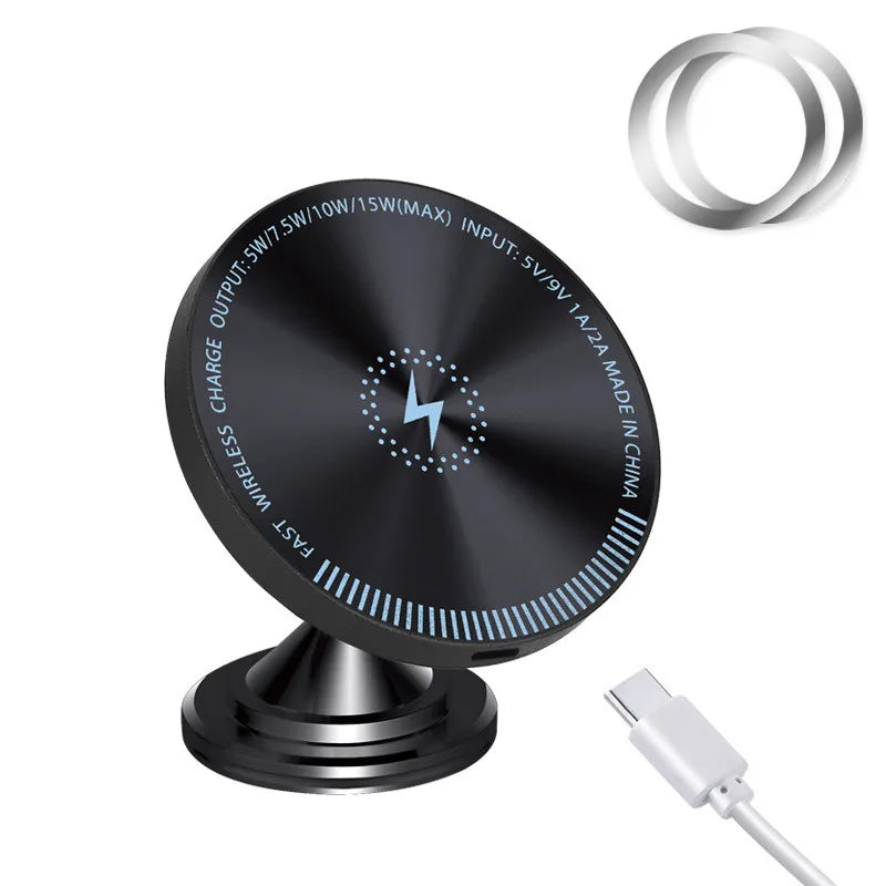 Magnetic Car Wireless Charger 15W Dashboard | מטען אלחוטי מגנטי 15W לדשפד