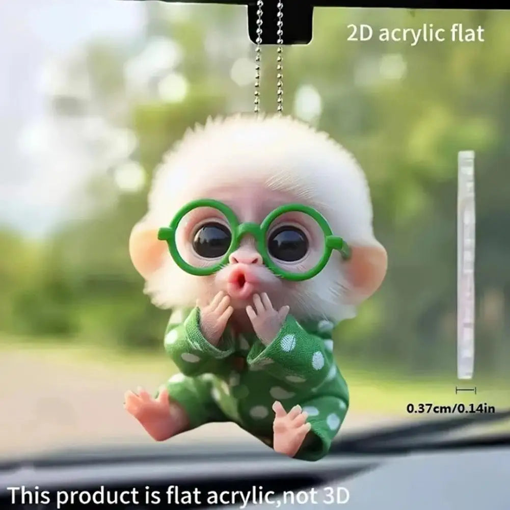2D Acrylic Monkey Pendant – Personalized Car & Christmas Tree Decoration Ornament