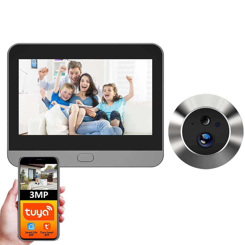 Smart WiFi Peephole Door Camera 3MP 140° | צופייה חכמה לדלת 3MP WiFi