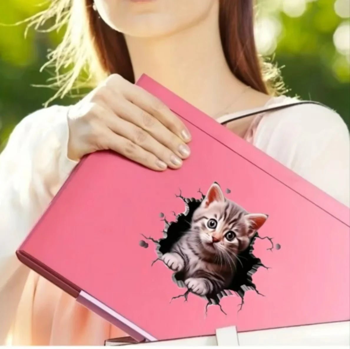 3D Cute Cat Car Sticker – Universal Vehicle & Laptop Decoration Decal (1PC)