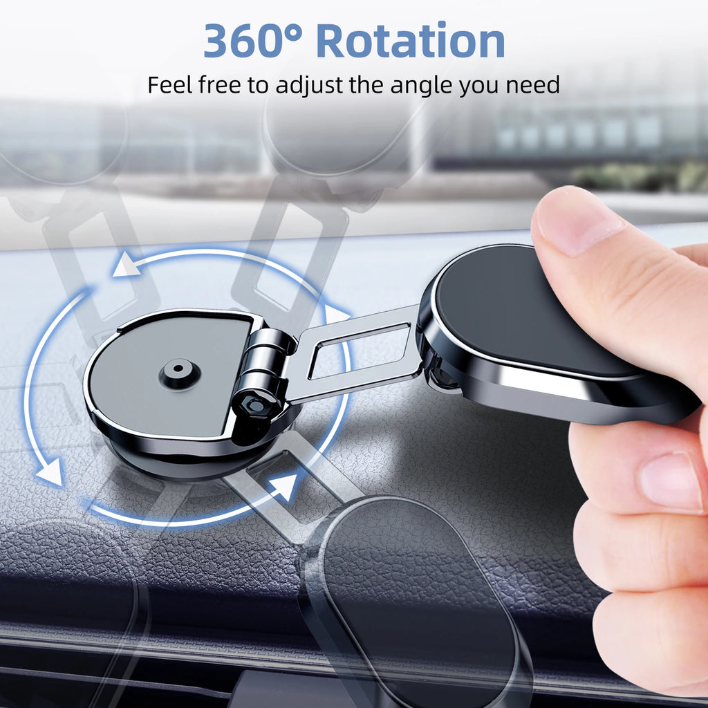 Foldable Magnetic Car Phone Holder Dashboard 360° | מעמד טלפון מתקפל לדשפד 360°