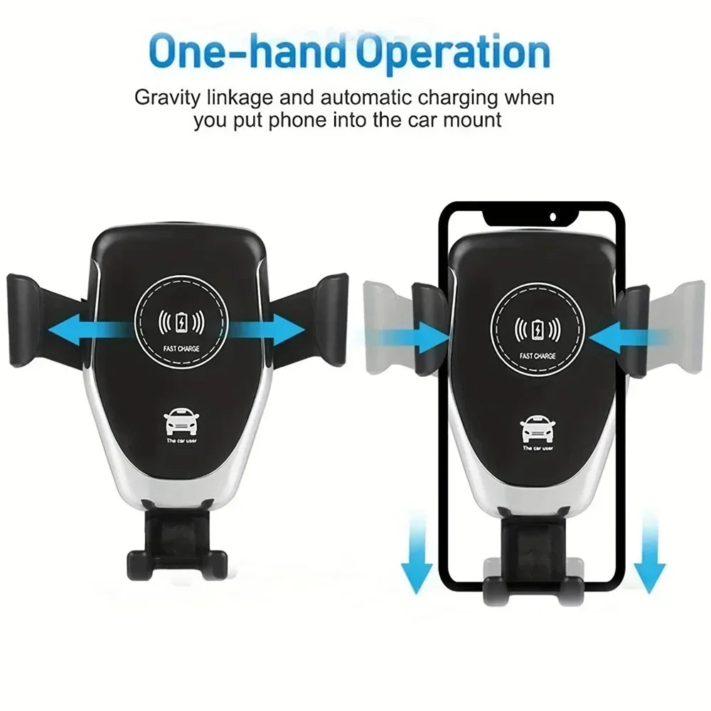 Fast Wireless Car Charger Holder – Auto Phone Mount for iPhone 17/16/15/14/13/12 & Samsung