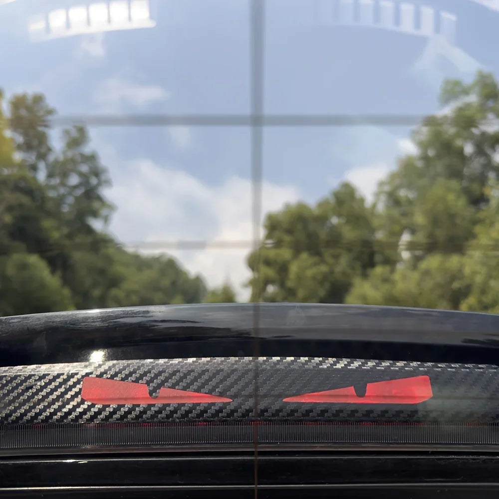 Monster Eyes Car Rear Light Sticker – Devil Eyes Tail Light Decal (Carbon Fiber Style)