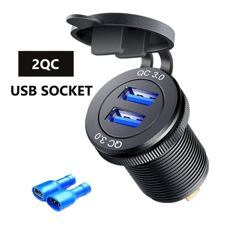 3-Port Car USB Charger Socket USB-C PD + QC 3.0 | שקע טעינה 3 יציאות לרכב