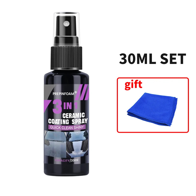 3-in-1 Ceramic Nano Coating Spray – Hydrophobic Car Paint Protection & Shine