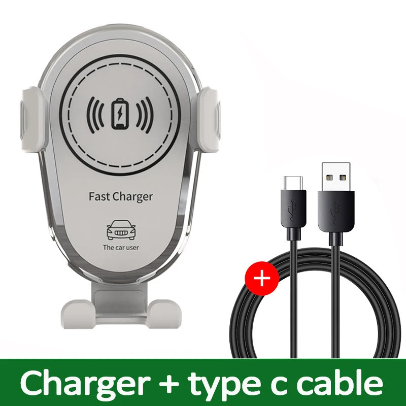 Fast Wireless Car Charger Holder – Auto Phone Mount for iPhone 17/16/15/14/13/12 & Samsung
