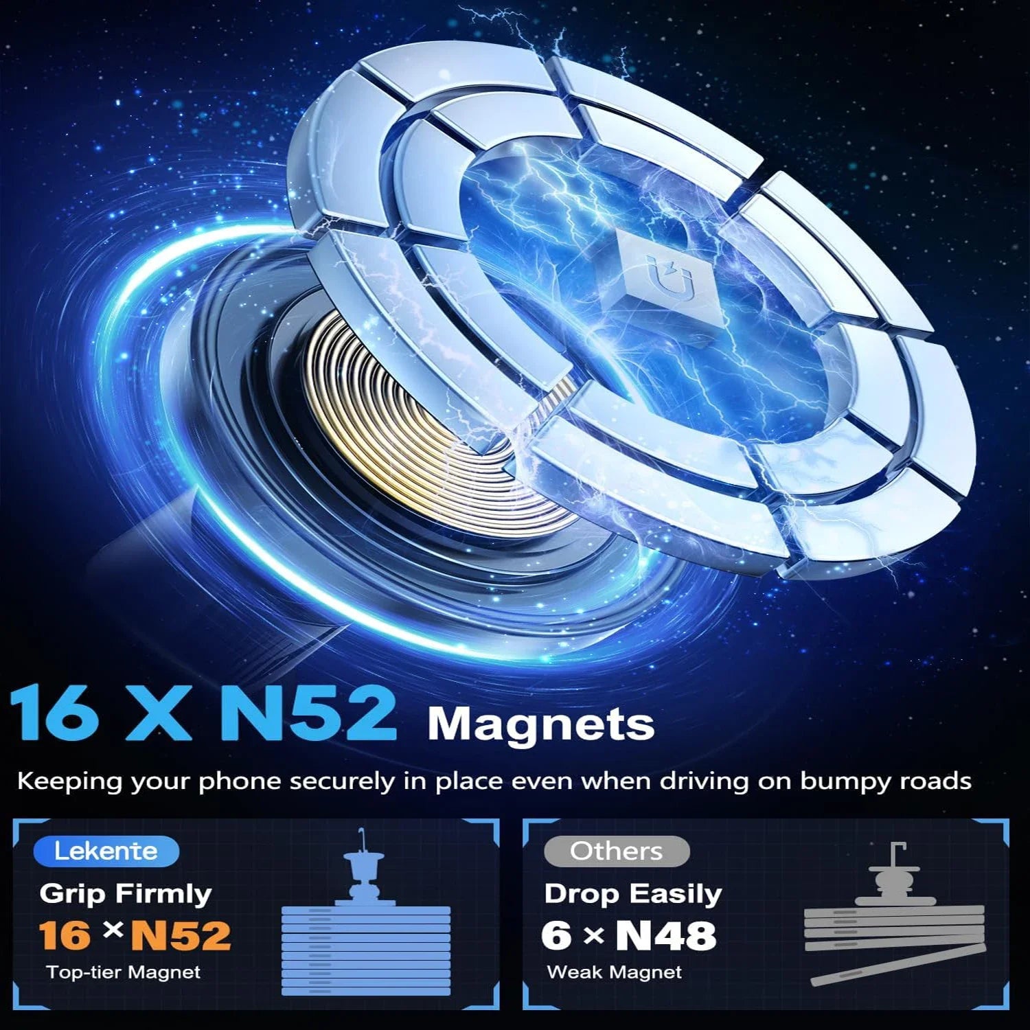 Magnetic Wireless Car Charger 15W Air Vent | מטען אלחוטי מגנטי 15W לפתח מזגן