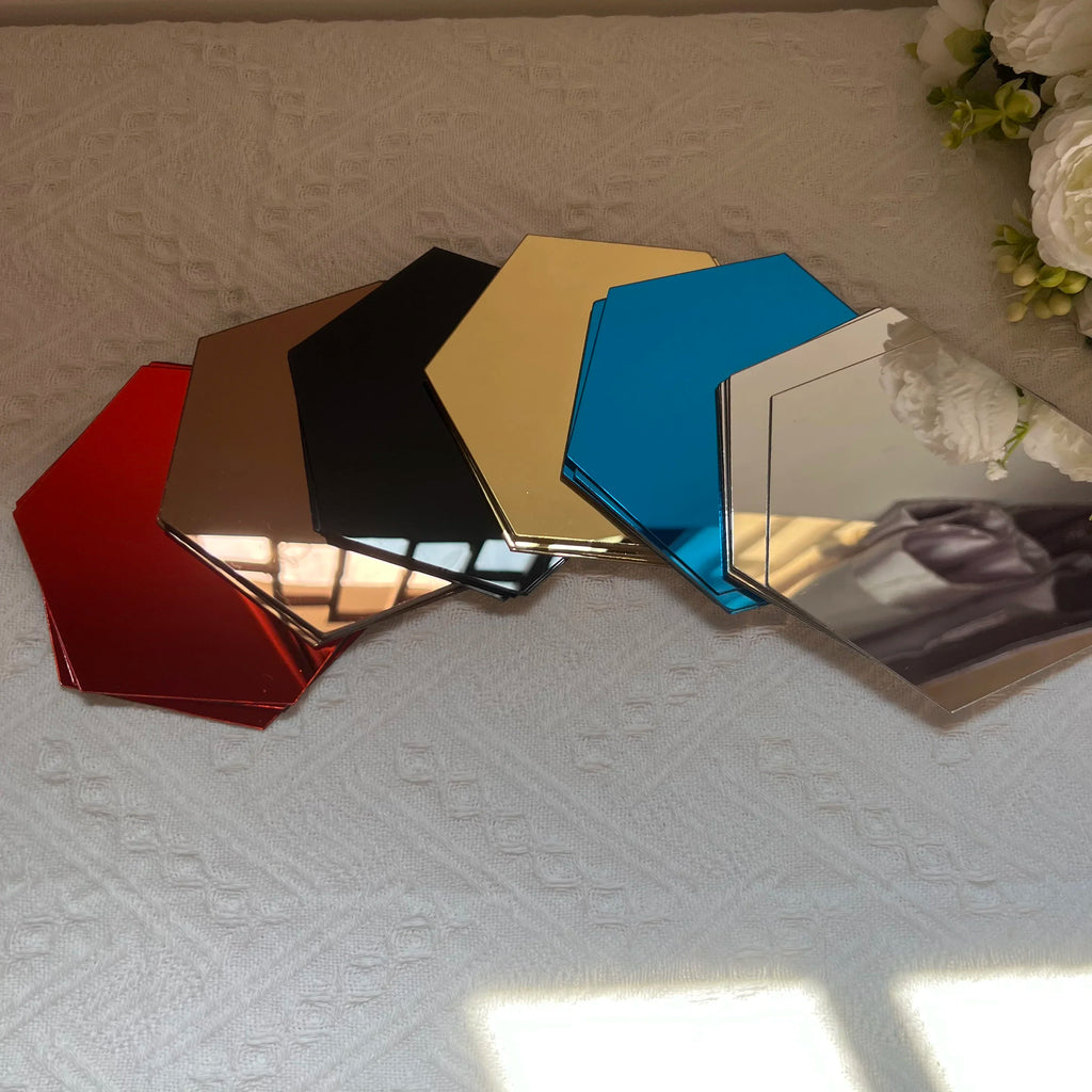 Hexagon Acrylic 3D Mirror Wall Sticker Home Decor