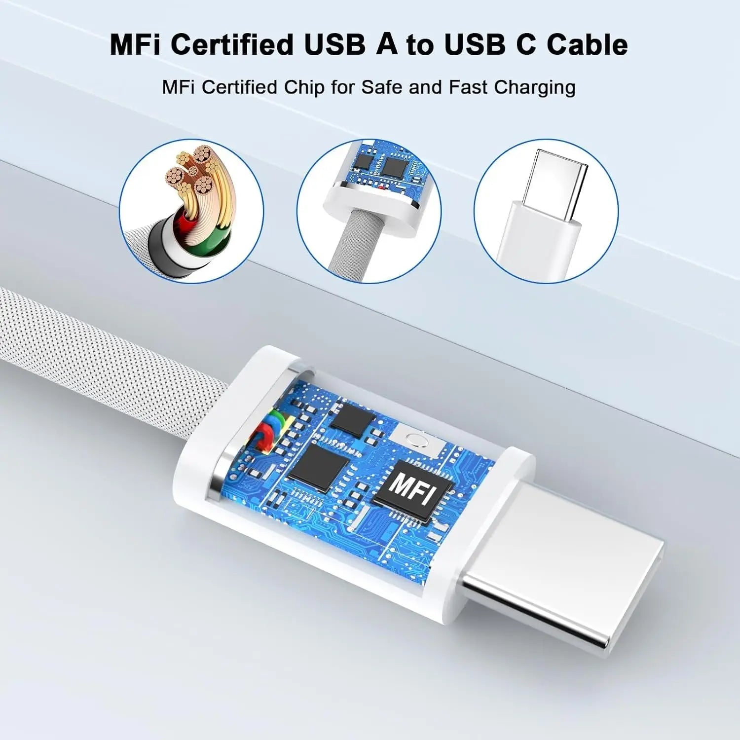 USB-C CarPlay Fast Charging Cable 60W | כבל CarPlay טעינה מהירה 60W