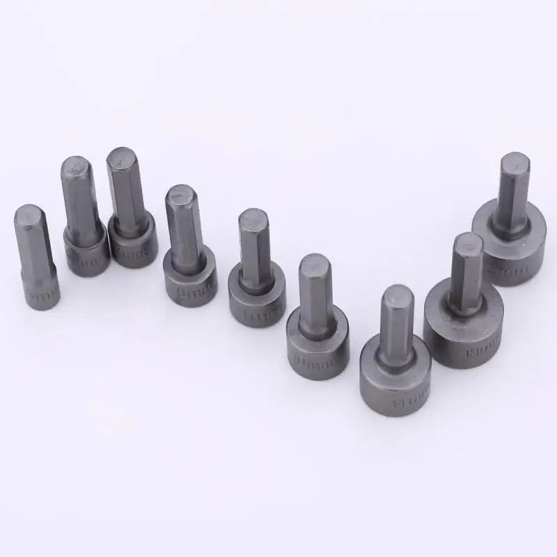9pcs Hex Socket Nut Driver Set – 5mm to 13mm Screwdriver Bit & Socket Wrench Kit