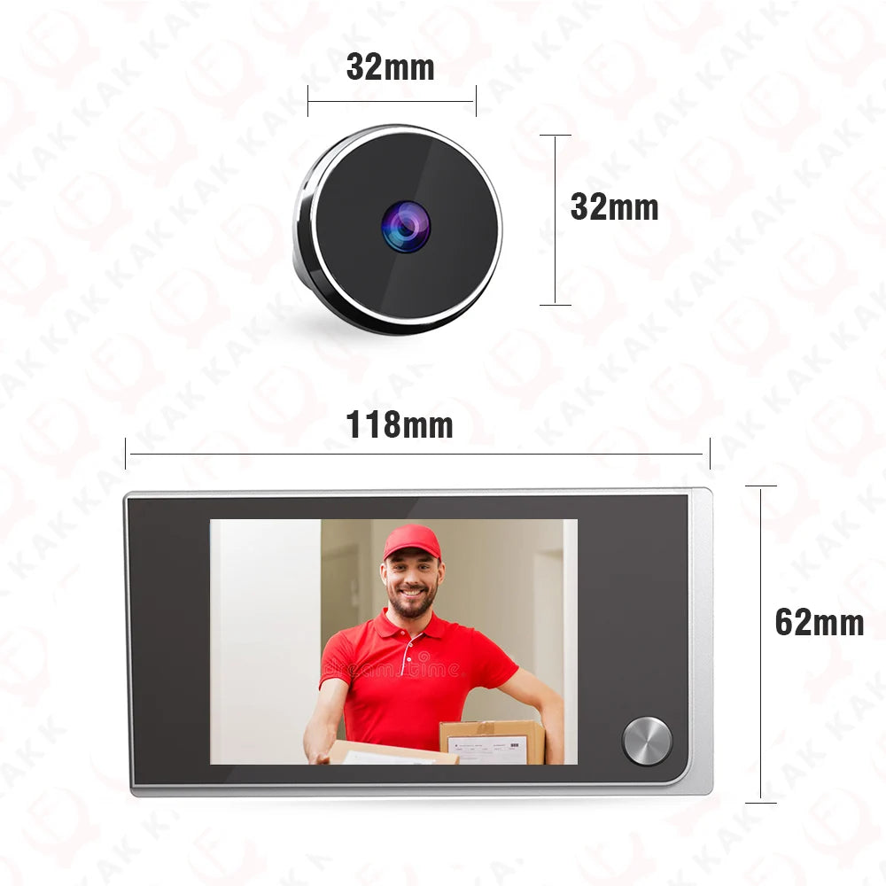 Digital Door Peephole Camera 3.5" HD 120° | צופייה דיגיטלית לדלת 3.5" HD
