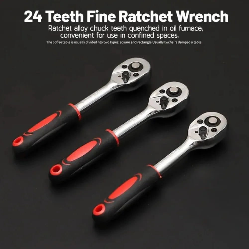 46Pcs 1/4" Ratchet Socket Wrench Set